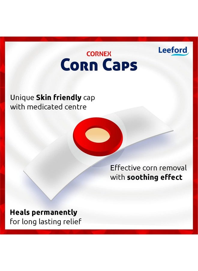 Cornex Corn Caps 40 Strips Medicated Plaster Bandage Skin Friendly Cap Soothing Effect Helps For Fast Effective And Easy To Deep Foot Corn Remover