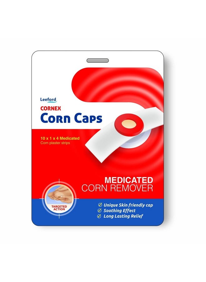 Cornex Corn Caps 40 Strips Medicated Plaster Bandage Skin Friendly Cap Soothing Effect Helps For Fast Effective And Easy To Deep Foot Corn Remover