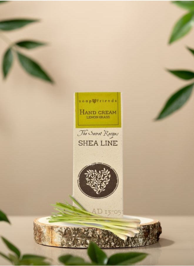 Soap&Friends Lemongrass Hand Cream 80ml – Invigorating Moisturizer with 20% Organic Shea Butter – Natural, Organic & Cruelty-Free