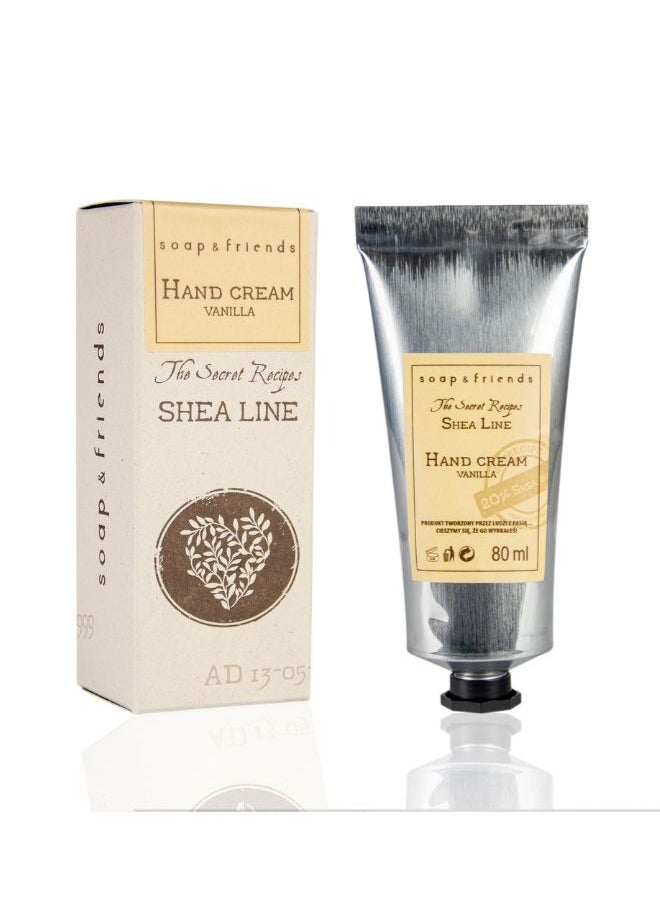 Soap&Friends Vanilla Hand Cream 80ml – Comforting Moisturizer with 20% Organic Shea Butter – Soothing, Natural & Cruelty-Free
