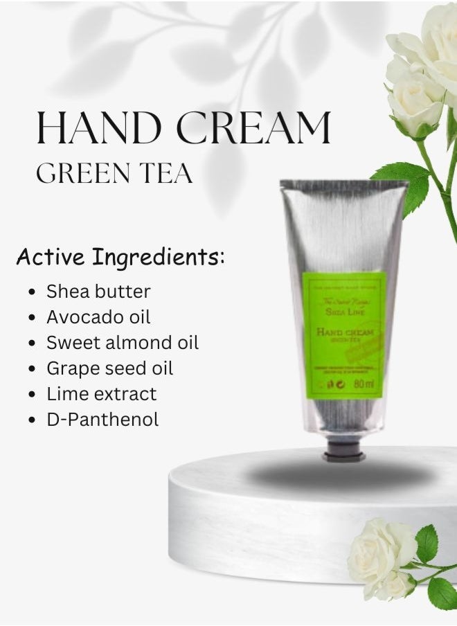 Soap&Friends Green Tea Hand Cream 80ml – Antioxidant-Rich Moisturizer with 20% Organic Shea Butter – Skin Protection, Natural & Cruelty-Free Formula
