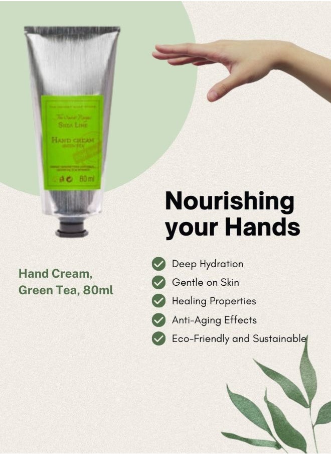 Soap&Friends Green Tea Hand Cream 80ml – Antioxidant-Rich Moisturizer with 20% Organic Shea Butter – Skin Protection, Natural & Cruelty-Free Formula