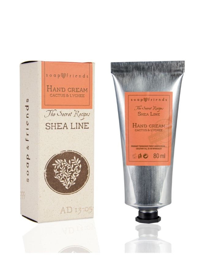 Soap&Friends Cactus & Lychee Hand Cream 80ml – Exotic Moisturizer with 20% Organic Shea Butter – Natural, Cruelty-Free
