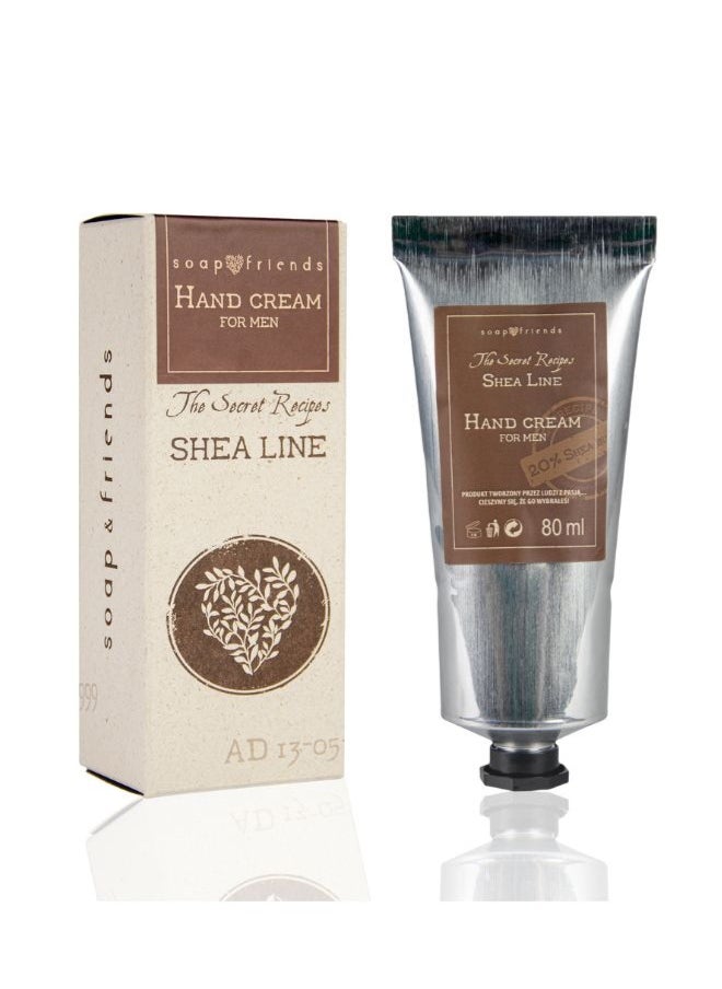Soap&Friends Men’s Hand Cream 80ml – Gentle Moisturizer with 20% Organic Shea Butter – Masculine Care for Dry Hands, Natural & Cruelty-Free