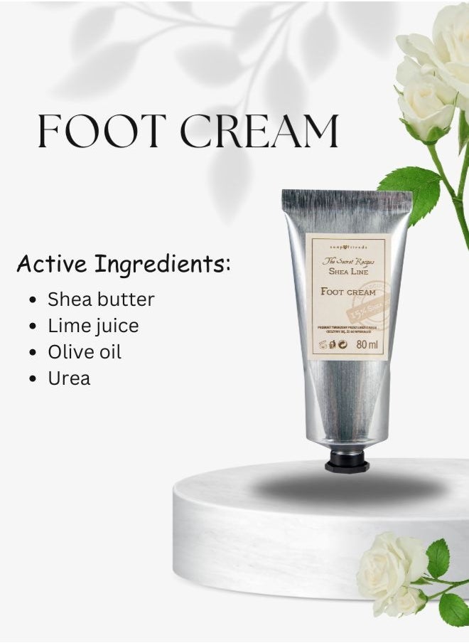 Soap&Friends Foot Cream 80ml – Moisturizing Repair Cream with 15% Shea Butter & Urea – Nourishing, Natural Formula for Dry Feet & Cracked Heels