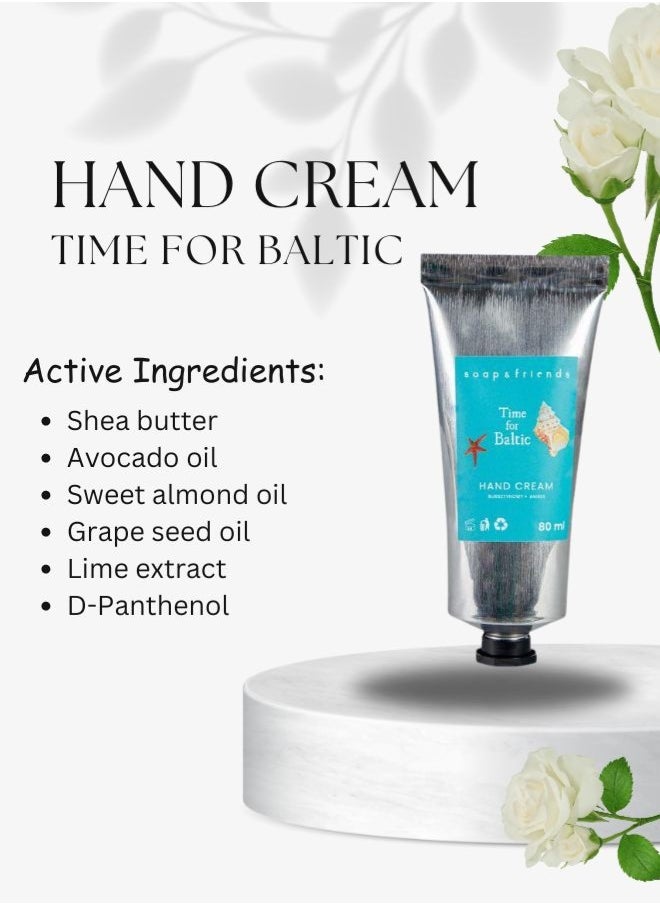 Soap&Friends Time for Baltic Hand Cream 80ml – Luxurious Shea Butter Moisturizer for Soft Hands – Natural, Cruelty-Free & Hydrating Skincare