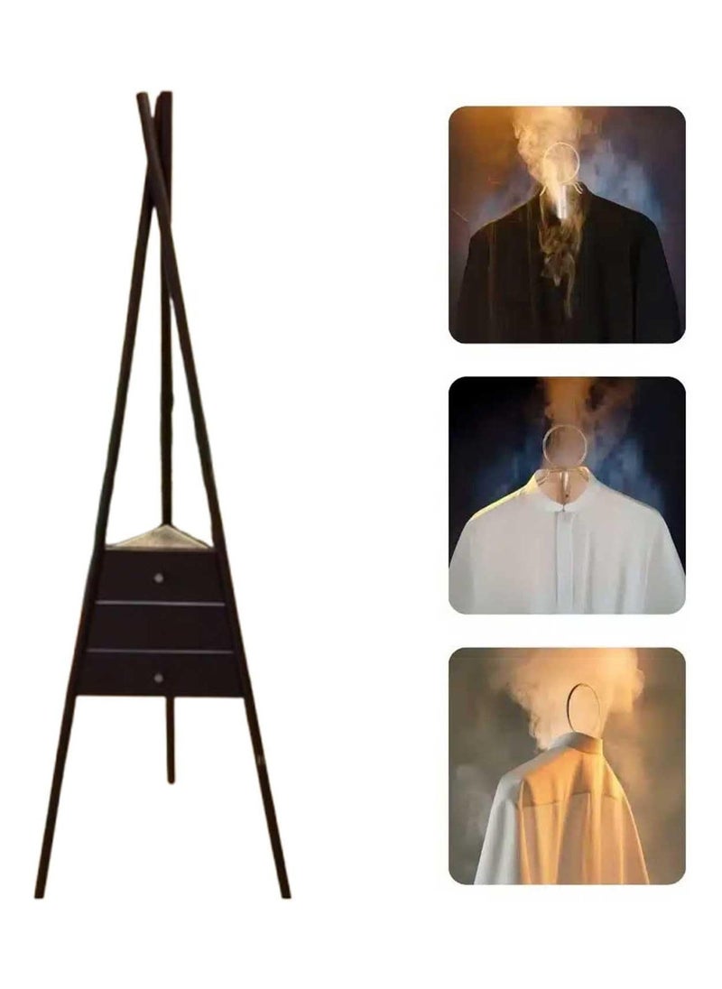 Bakhoor Burner Stand 175cm, Incense Holder with Cloth Hooks & Steam Holes for Clothes, Tall Hanging Stand for Efficient Aroma Infusion, Elegant & Sturdy Design for Home & Boutique Use (Black)