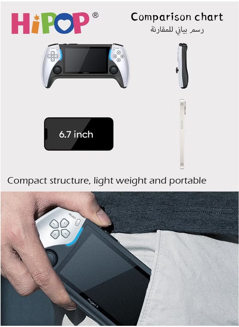Handheld Games Console with 2000+ Games,Support MP4 Mode,E-books and Music Playback,4.3 Inch HD Screen Retro Arcade Games,2500mAh High-Capacity Battery,Video Game Consoles for Kids