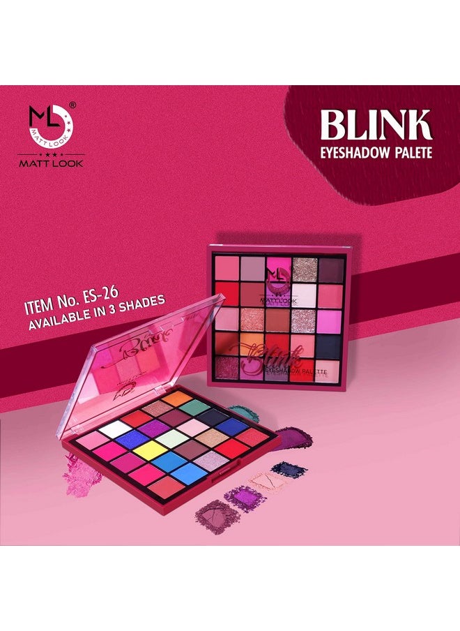 Mattlook 25 Colors Blink Eyeshadow Palette|Highly Pigmented|Blendable|Waterproof|Flawless Finish|Long Lasting|Matte & Shimmery| Creative & Fashion Eye Make-Up-Mutlicolor 03 (26G)