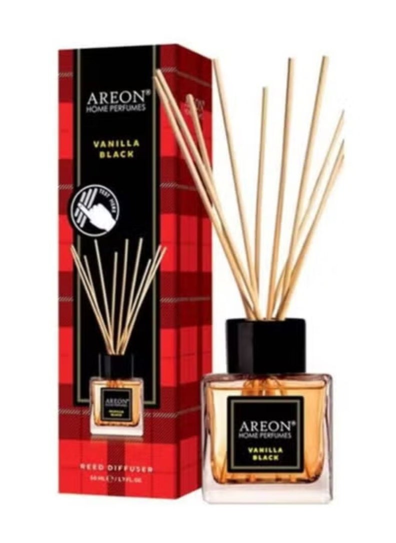 AREON RHP02 Vanilla Black Reed Diffuser – Elegant Home Fragrance (85ml)