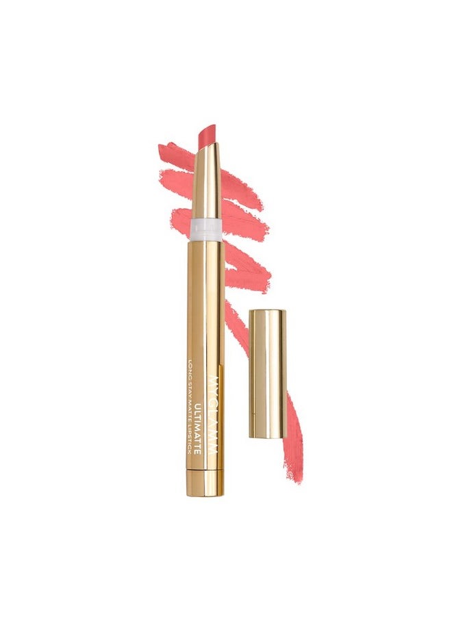 MyGlamm Ultimatte Long Stay Matte Lipstick - Showgirl (Pink) | Long Lasting Lipsticks for Women With 12hr Stay | Transfer Proof | Rich Colour | Moisturising, Lightweight Formula | 1.3g