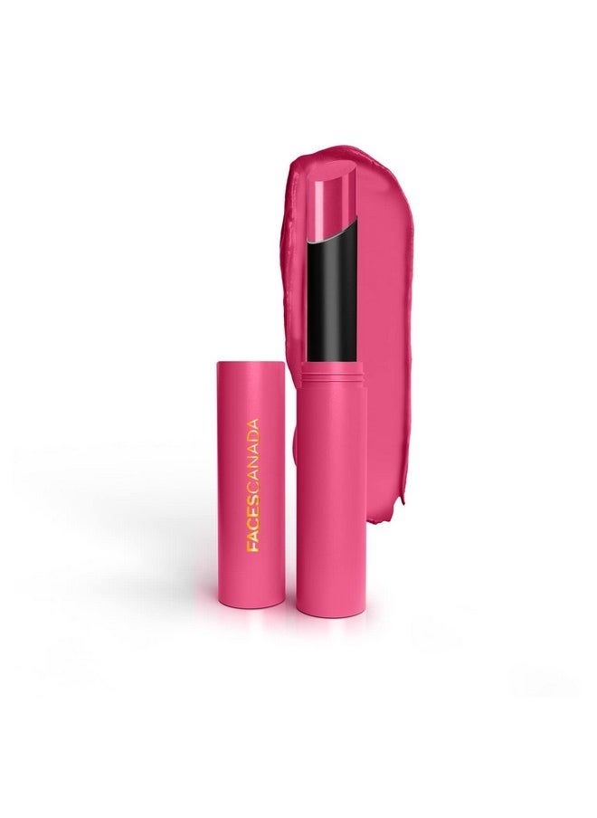 FACESCANADA Long Stay 3-in-1 Matte Lipstick - Bubblegum Pink 04, 2g | 8HR Longstay | Transfer Proof | Moisturizing | Chamomile & Shea Butter | Primer-Infused | Lightweight | Intense Color Payoff