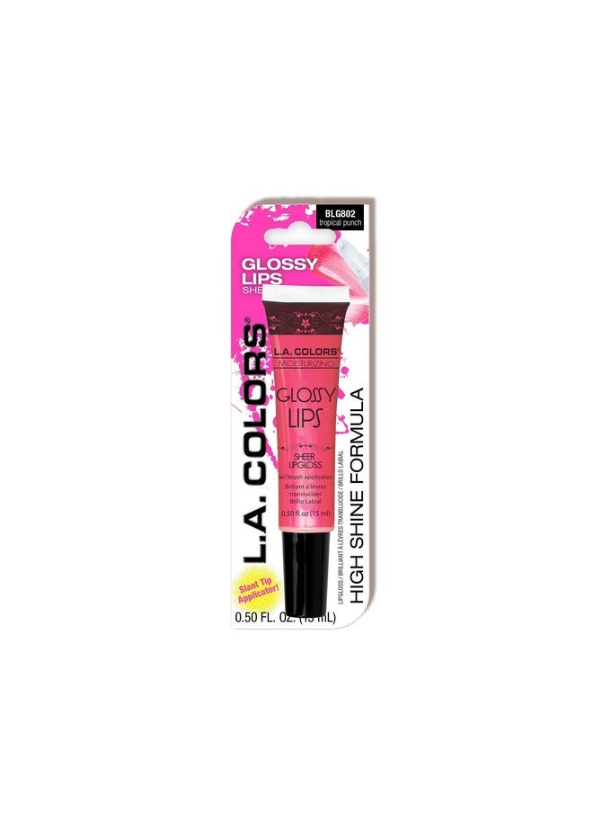 L.A. COLORS Glossy Lips Sheer Lipgloss (carded), Tropical Punch BLG802