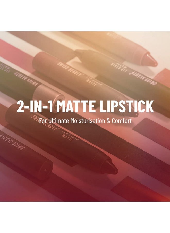 Stain Matte Lipstick | Long Lasting, Hydrating & Lightweight Lipstick | Magic Maroon, 3.4Gm|