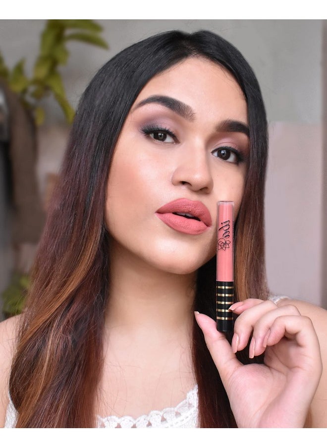 Maxx Matte Liquid Lipstick- Fresh Peach | Infused With Vitamin E & Almond Oil | Transfer Proof & Long Lasting | Waterproof & Smudge Proof | Velvet Matte Finish & Highly Pigmented | Lightweight & Comfortable | Non-Sticky And Non-Drying | Lip Makeup | 2.6Ml