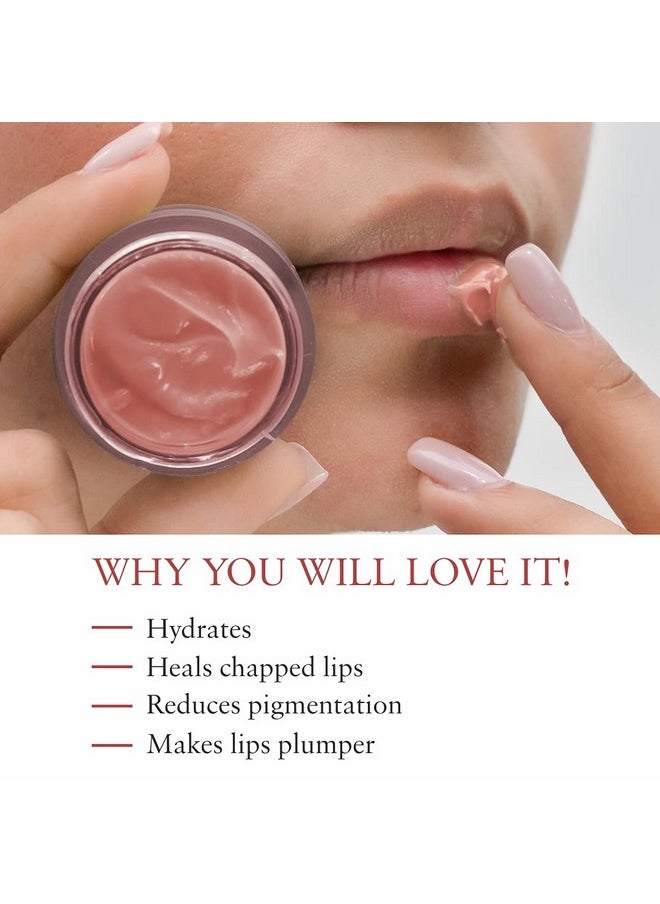 Ayurvedic Rose Lip Mask, Balm For Dark, Dry & Pigmented Lips - Vegan Lip Mask For Men & Women 15Gm