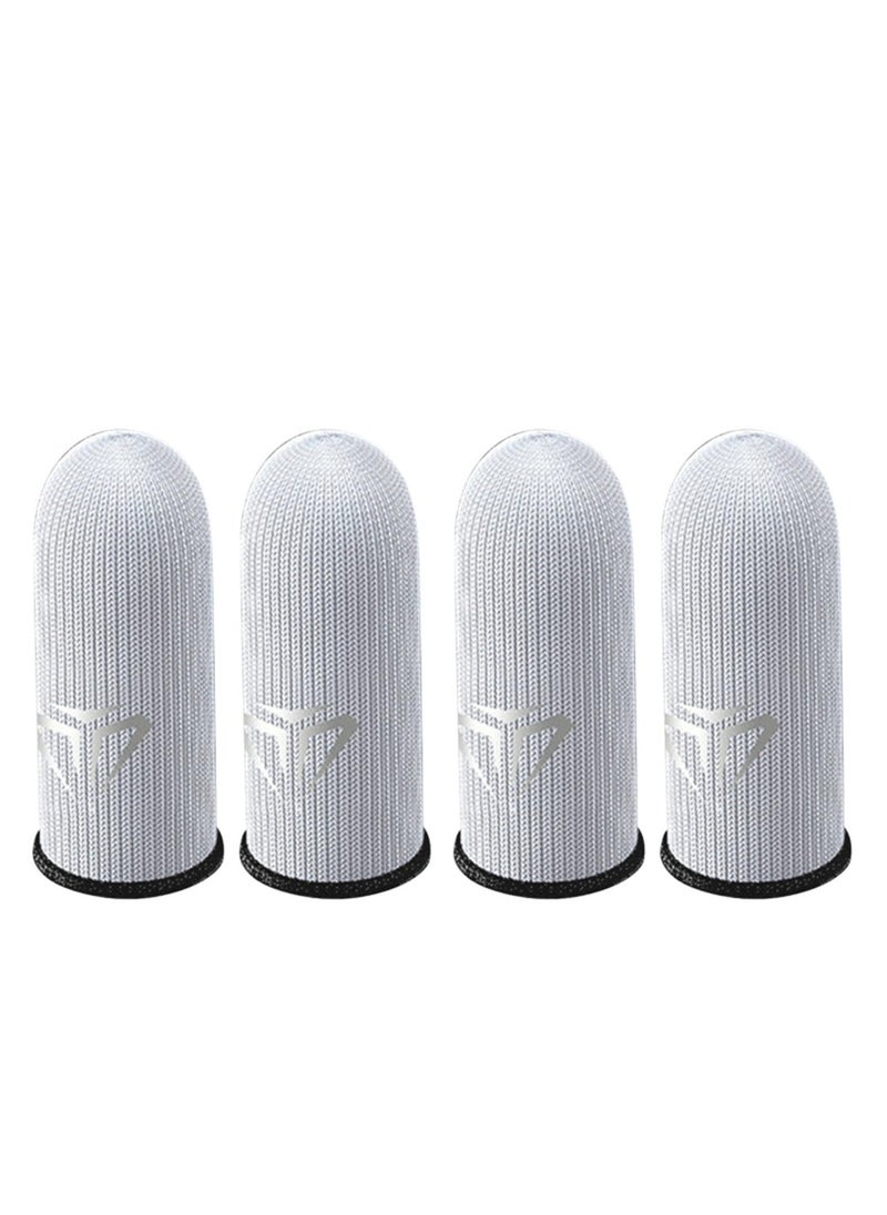 4pcs Gaming Finger gloves,Paired With A Metal Storage Box,100% Visible Silver Fibers,Just Right Pressure/Breathable/Sweatproof（Black）