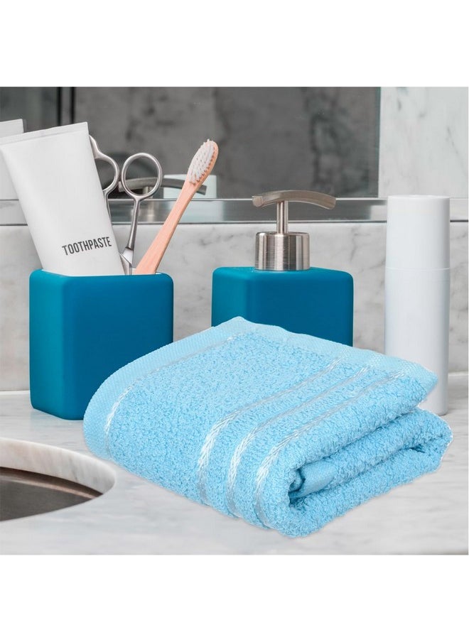 Kuber Industries Face Towel | Cotton Towels for Facewash | Towels for Daily use | Workout Hand Towel | Lining Design | 14x21 Inch | Pack of 3 | Multi