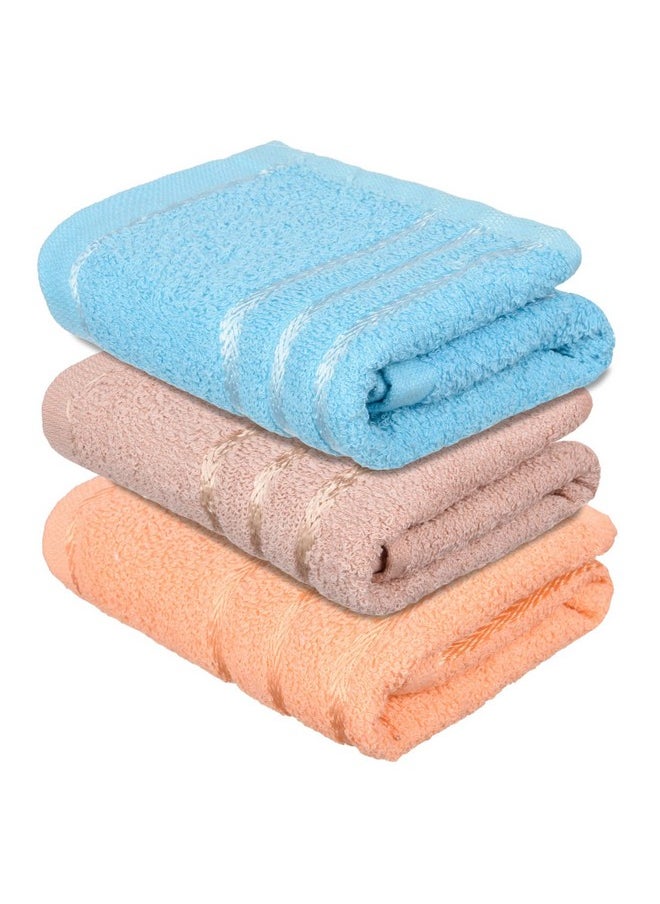 Kuber Industries Face Towel | Cotton Towels for Facewash | Towels for Daily use | Workout Hand Towel | Lining Design | 14x21 Inch | Pack of 3 | Multi