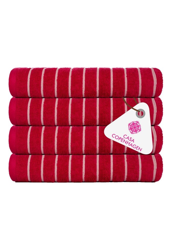 Casa Copenhagen - Egyptian Cotton Estatic 4 Pcs Face Towel (30 X 30cm) Colour : Pink