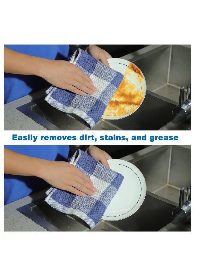 6 Packs 13x28 Kitchen Dish Cloths, Absorbent and Soft 100% Pure Cotton Dish Cloths, Nonstick Oil Washable Fast Drying, Suitable for Drying Dishes, Absorbent Bar Mop Towels