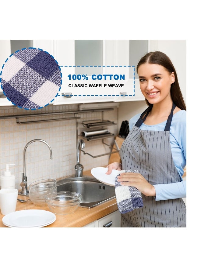 6 Packs 13x28 Kitchen Dish Cloths, Absorbent and Soft 100% Pure Cotton Dish Cloths, Nonstick Oil Washable Fast Drying, Suitable for Drying Dishes, Absorbent Bar Mop Towels