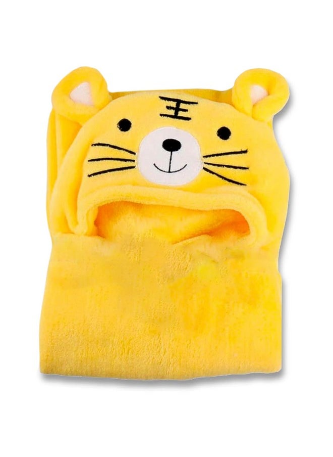 Hooded Baby Blankets For New Born Babies | Super Soft Baby Wrapper Baby Sleeping Bag For Baby Boys, Baby Girls, Babies (86Cm X82Cm, 0-12 Months, Fleece, Skin Friendly,Yellow Tiger)