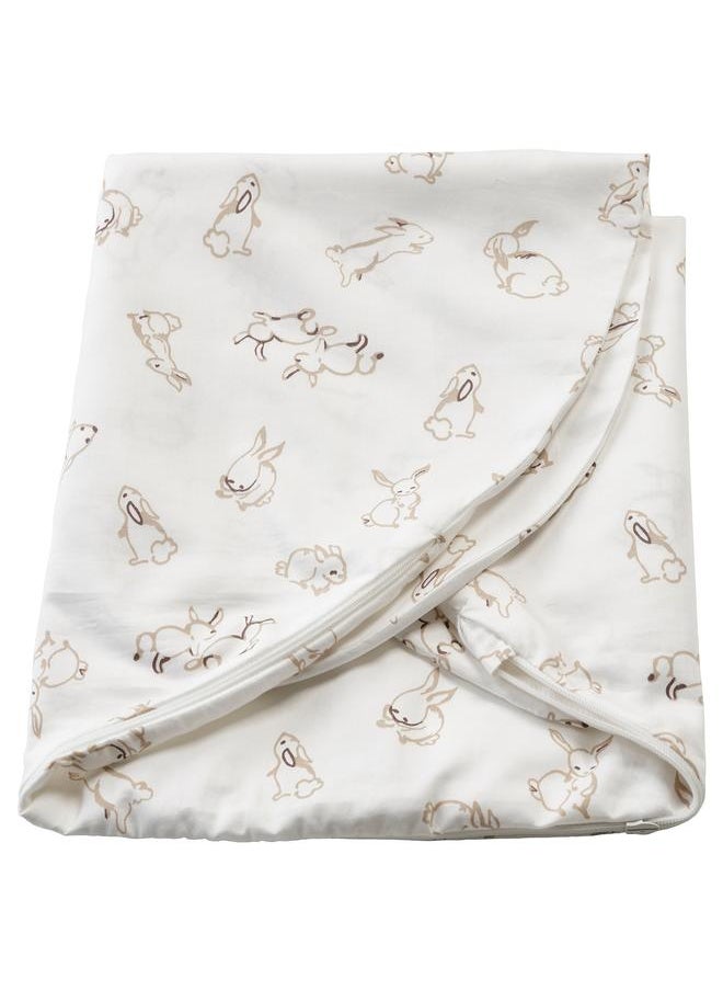 Cover for nursing pillow, rabbit pattern/white, 60x50x18 cm