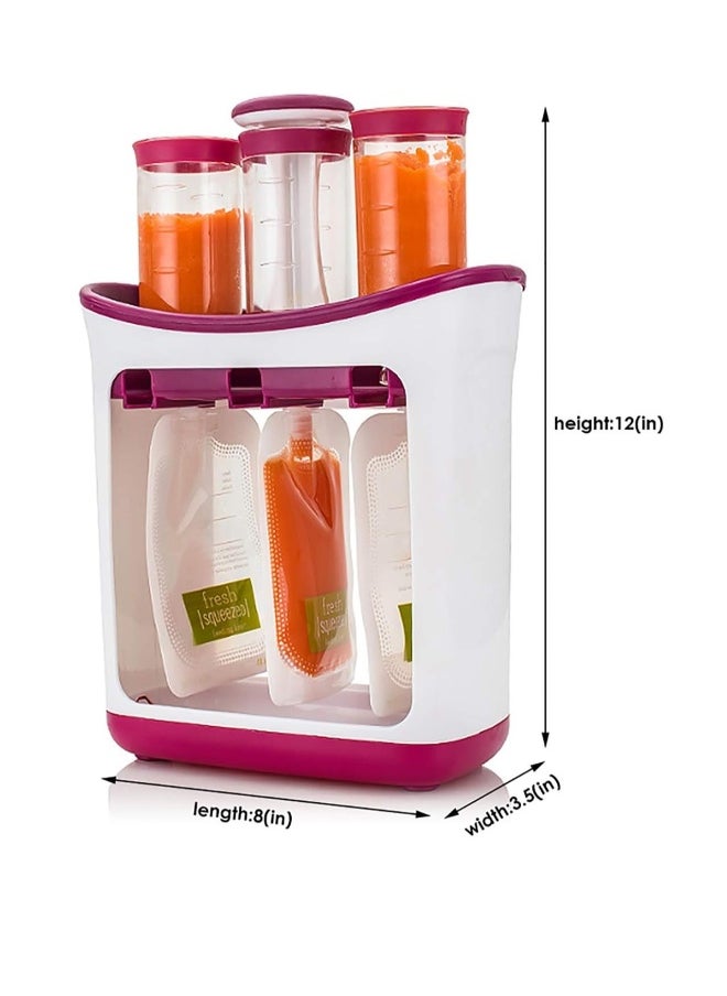 Fresh Squeeze Station Baby Food Maker with Reusable Baby Food Bags 10 Pieces Homemade Baby Food Replacement Storage Bags