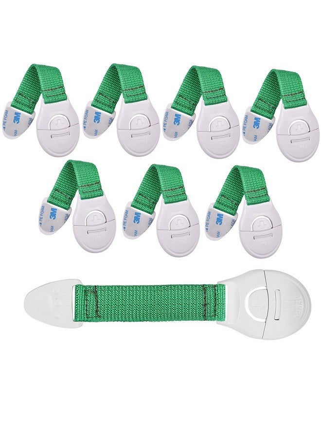 ® 8Pcs Baby Infant Child Proofing Safety Locks Latches Door Cupboard Cabinet Fridge Drawer Locks (Green)