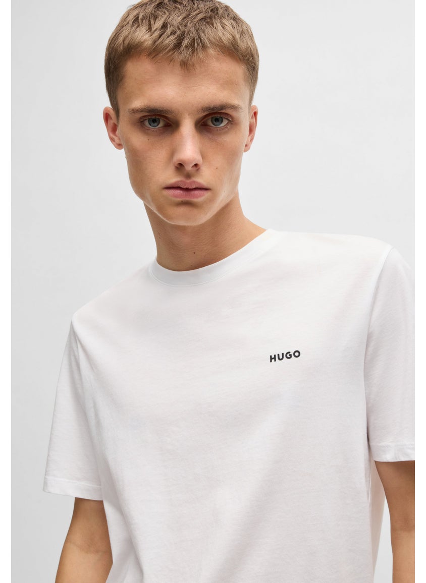 Cotton-jersey T-shirt with logo print