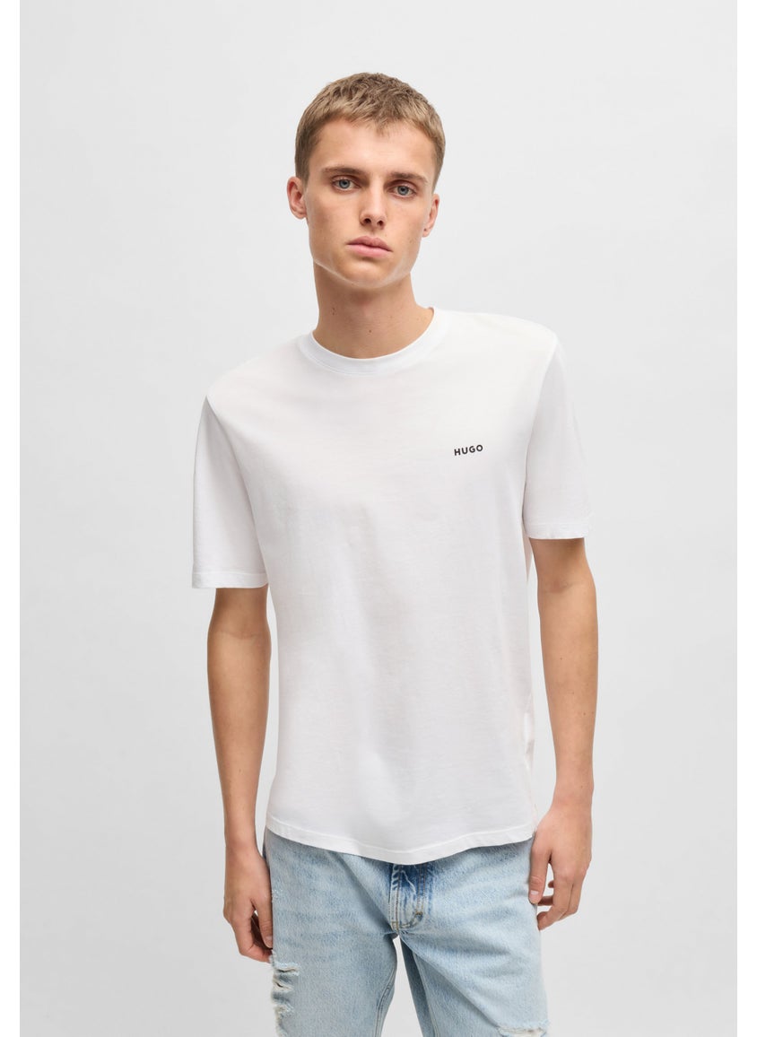 Cotton-jersey T-shirt with logo print