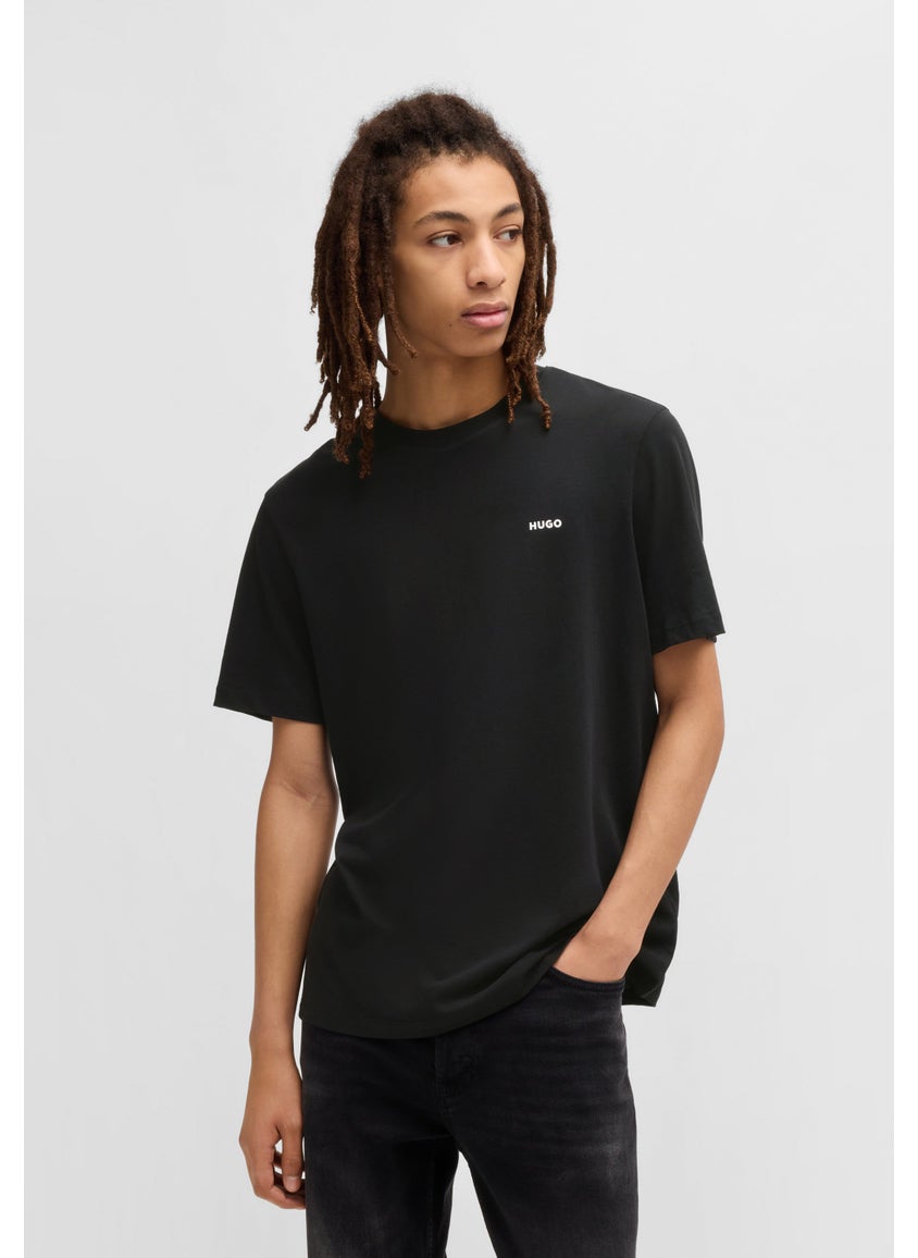 Cotton-jersey T-shirt with logo print