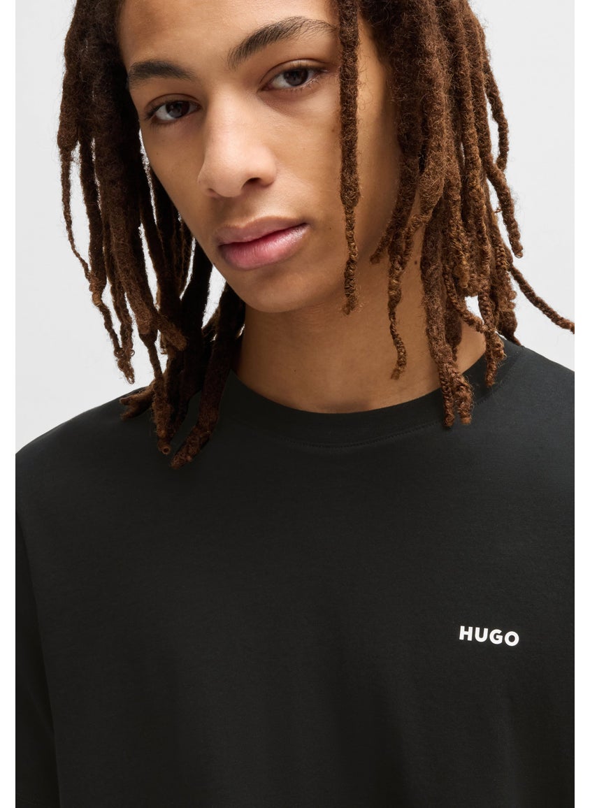 Cotton-jersey T-shirt with logo print