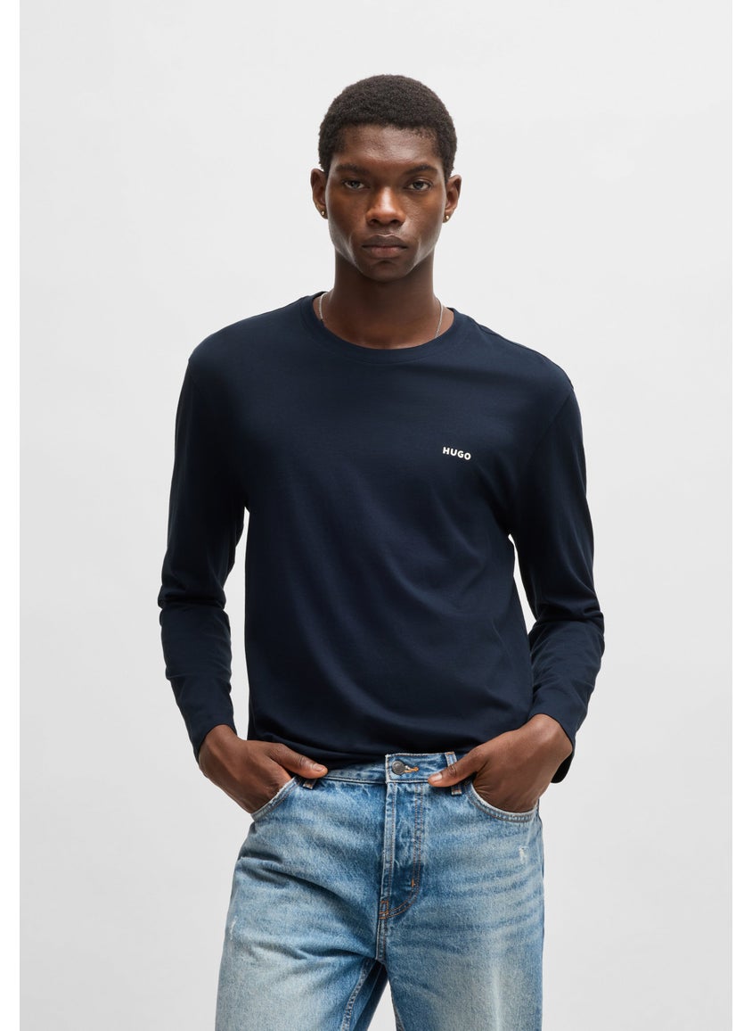 Cotton-jersey T-shirt with logo print