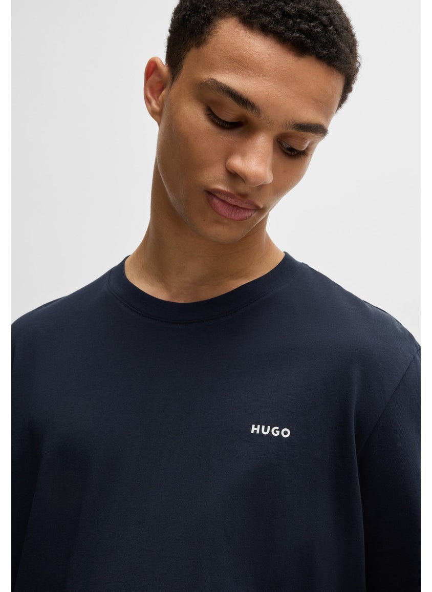 Cotton-jersey T-shirt with logo print