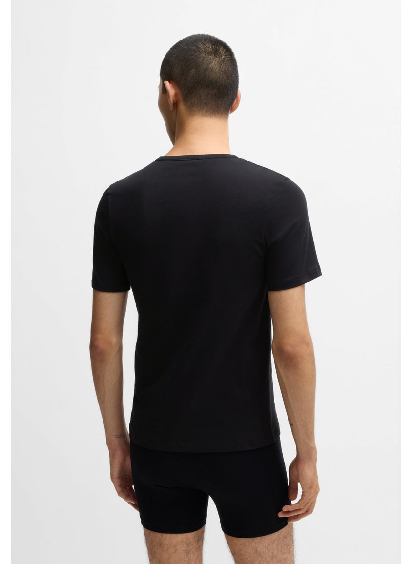 Three-pack of cotton underwear T-shirts with logo print