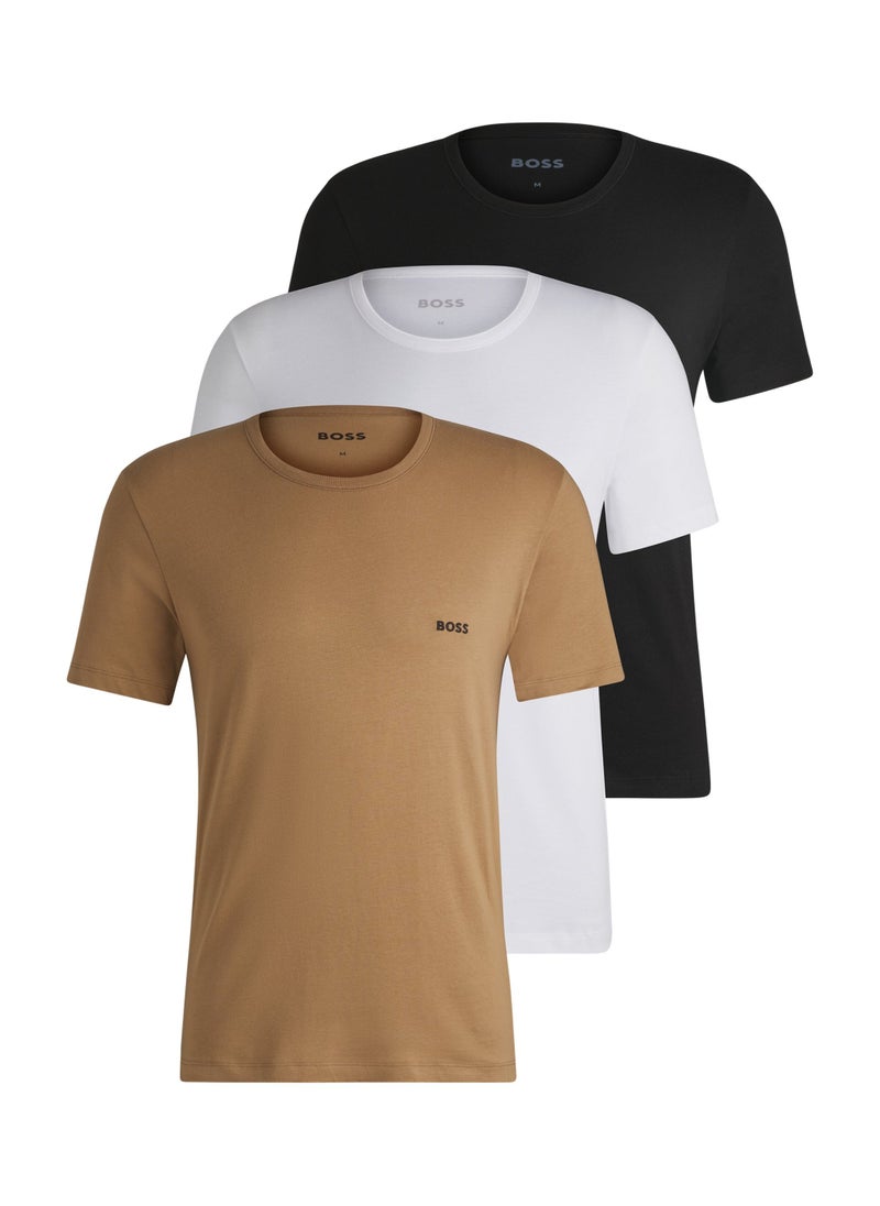 Three-pack of logo-embroidered T-shirts in cotton