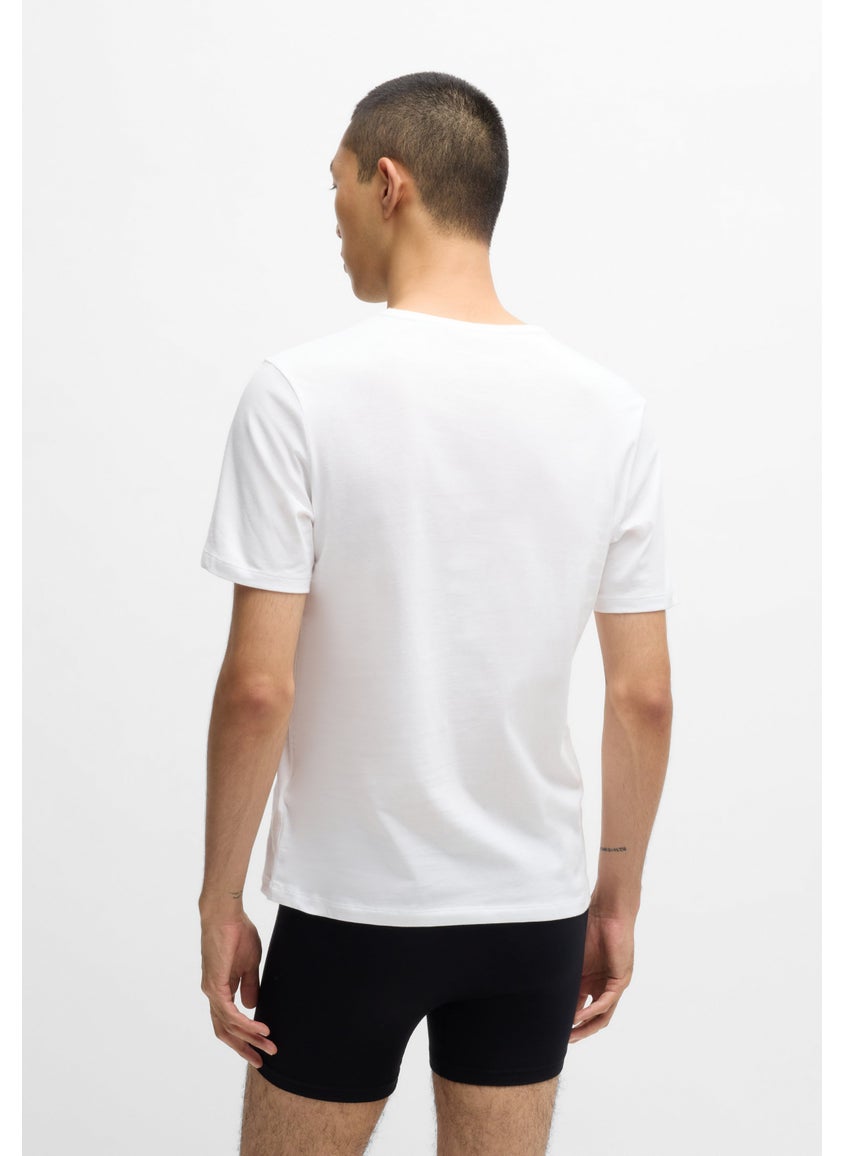 Three-pack of cotton underwear T-shirts with logo print