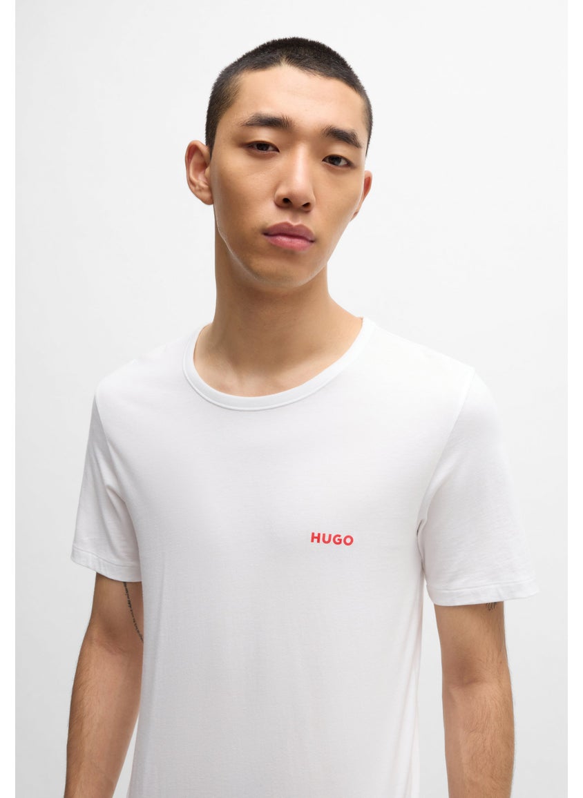 Three-pack of cotton underwear T-shirts with logo print