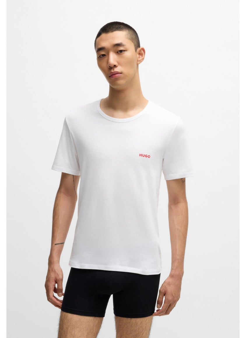 Three-pack of cotton underwear T-shirts with logo print