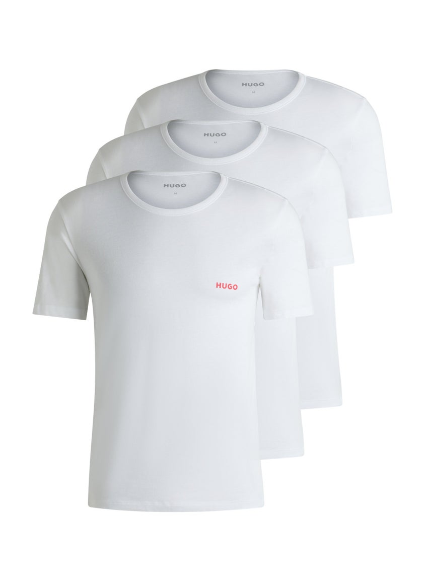 Three-pack of cotton underwear T-shirts with logo print