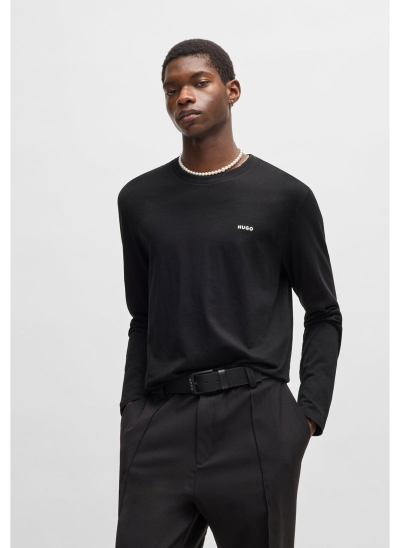 Cotton-jersey T-shirt with logo print