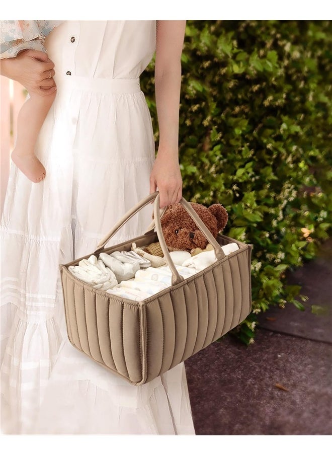 Baby Diaper Caddy Organizer, Stylish Storage Basket for Newborn Essentials and Diaper Station, Gift for Baby Shower