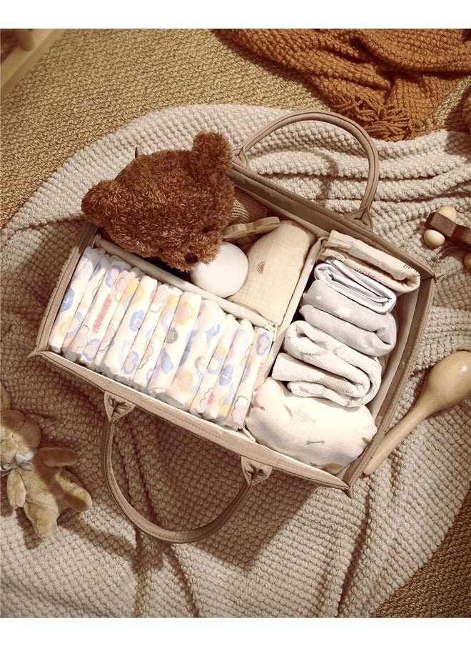 Baby Diaper Caddy Organizer, Stylish Storage Basket for Newborn Essentials and Diaper Station, Gift for Baby Shower