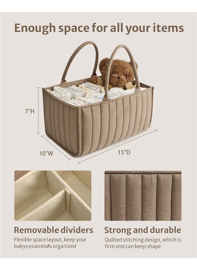 Baby Diaper Caddy Organizer, Stylish Storage Basket for Newborn Essentials and Diaper Station, Gift for Baby Shower