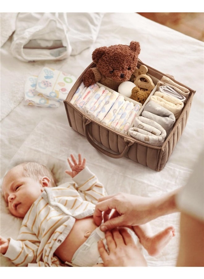 Baby Diaper Caddy Organizer, Stylish Storage Basket for Newborn Essentials and Diaper Station, Gift for Baby Shower