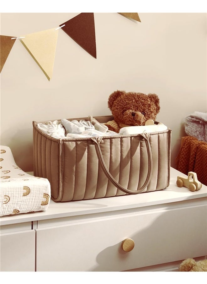 Baby Diaper Caddy Organizer, Stylish Storage Basket for Newborn Essentials and Diaper Station, Gift for Baby Shower