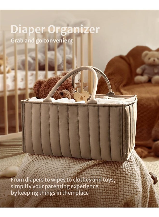 Baby Diaper Caddy Organizer, Stylish Storage Basket for Newborn Essentials and Diaper Station, Gift for Baby Shower
