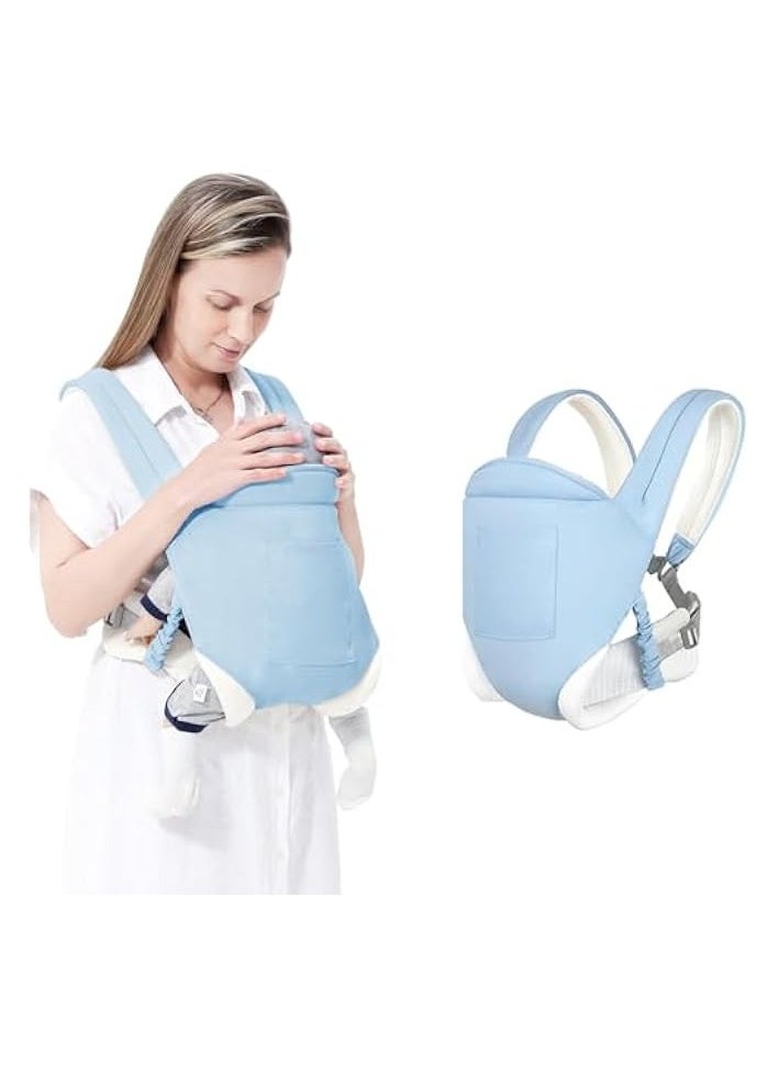 Baby Sling Carrier, Adjustable Breathable Ergonomic Hip Seat for Toddlers and Infants, Suitable for Breastfeeding & On-The-Go (Blue)